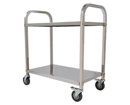 Double-Layer Stainless Steel Hand Trolley