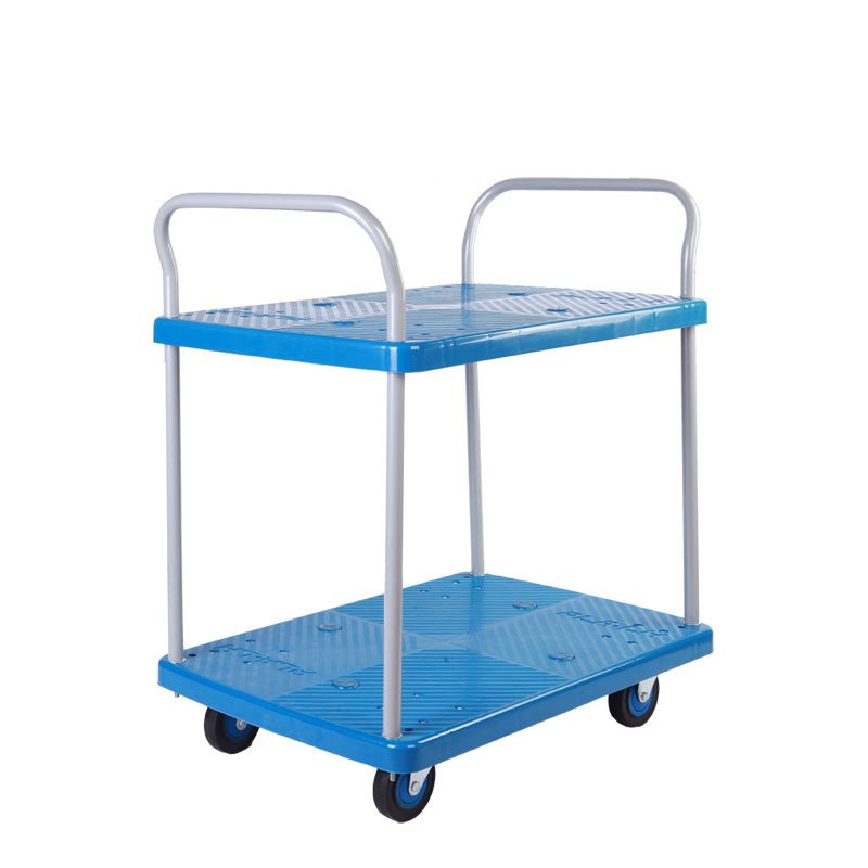 Double-Layer Plastic Hand Trolley