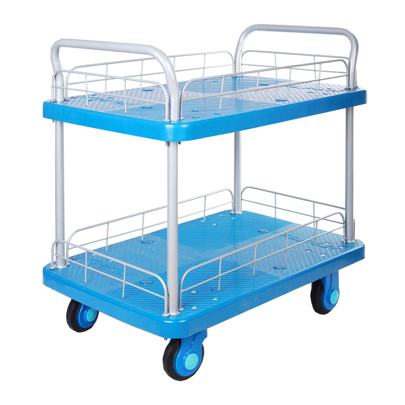 Double-Layer Plastic Hand Trolley